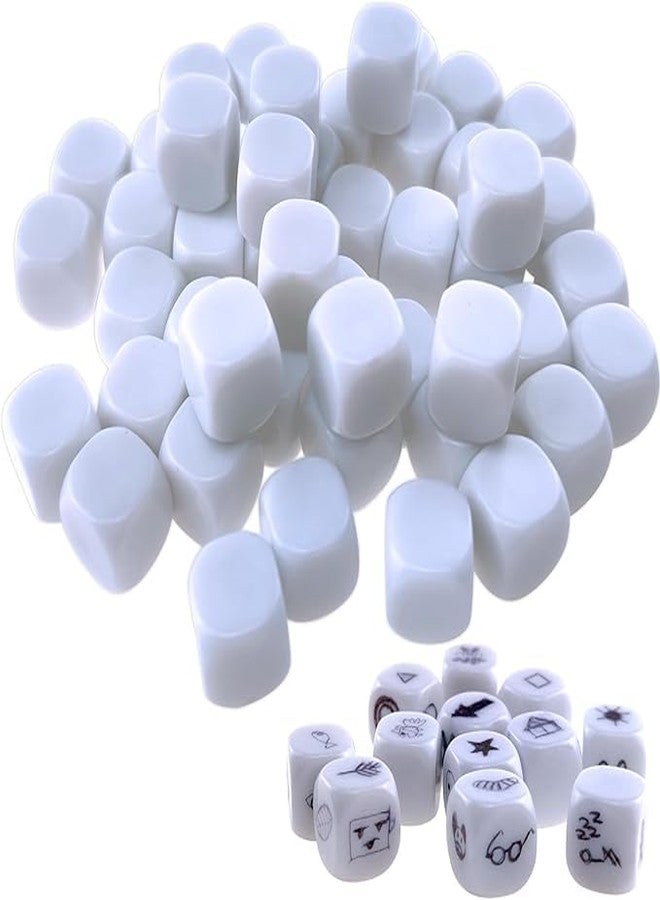 MOREL 25 MM DICE Blank Large Blank DICE 6-Sided Game DICE Set for Board Game Learning Crafts DIY Numbers 100 Pieces (Pack of 100) - Image 1